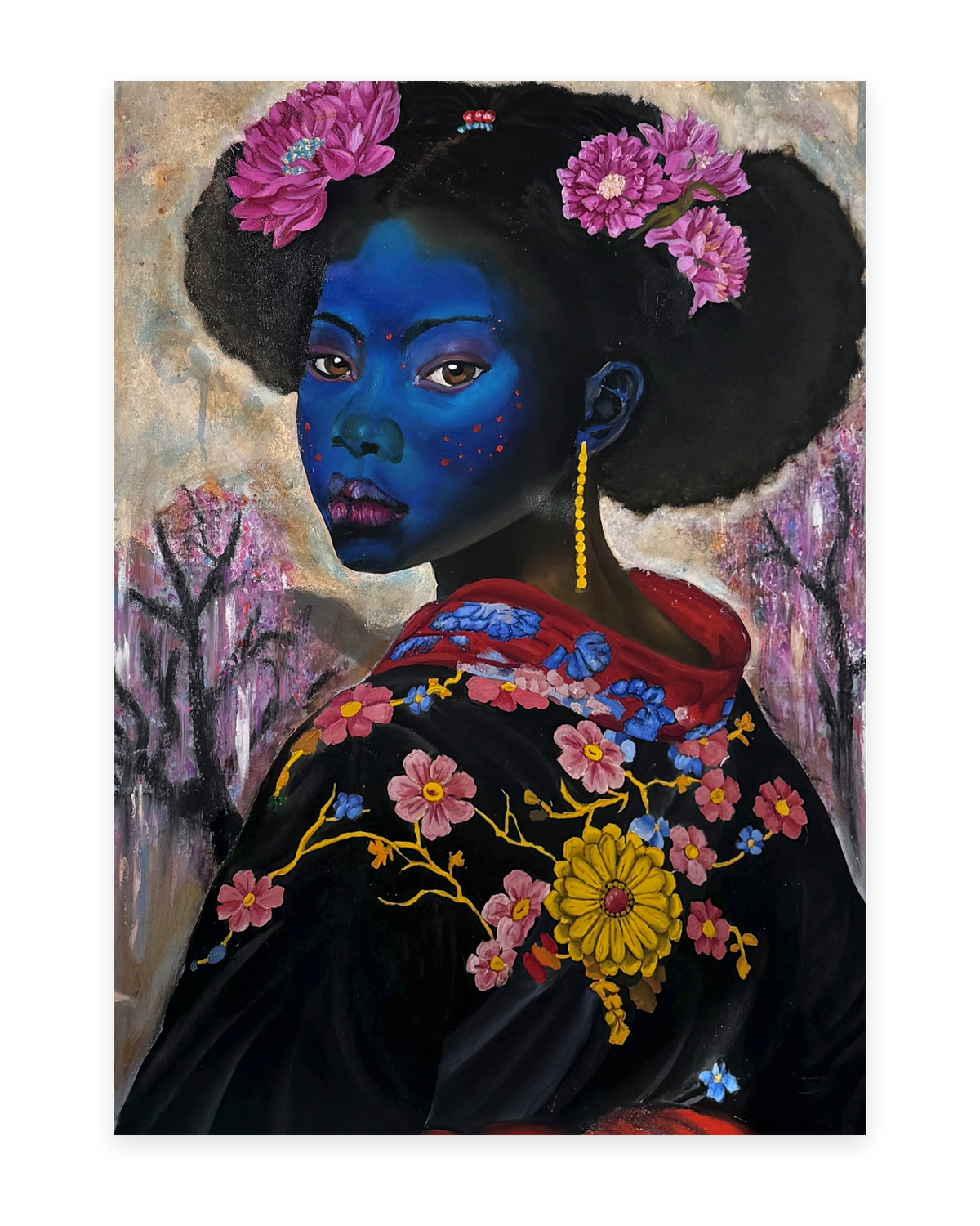 Indigo Rivered art print by AvianteArt