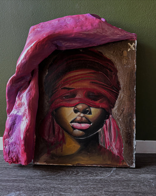 Veils Of Deception original mixed-media painting by AvianteArt, 30 by 24 inches