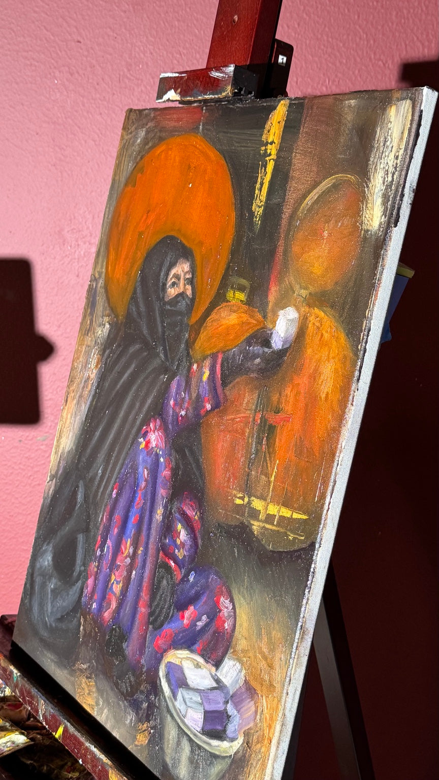Side view of Found in the Medina showing the 1.5 inch canvas depth