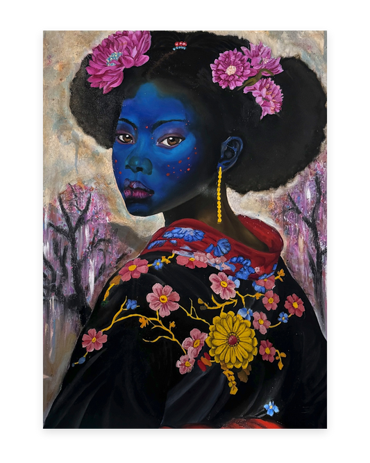 Indigo Rivered art print by AvianteArt